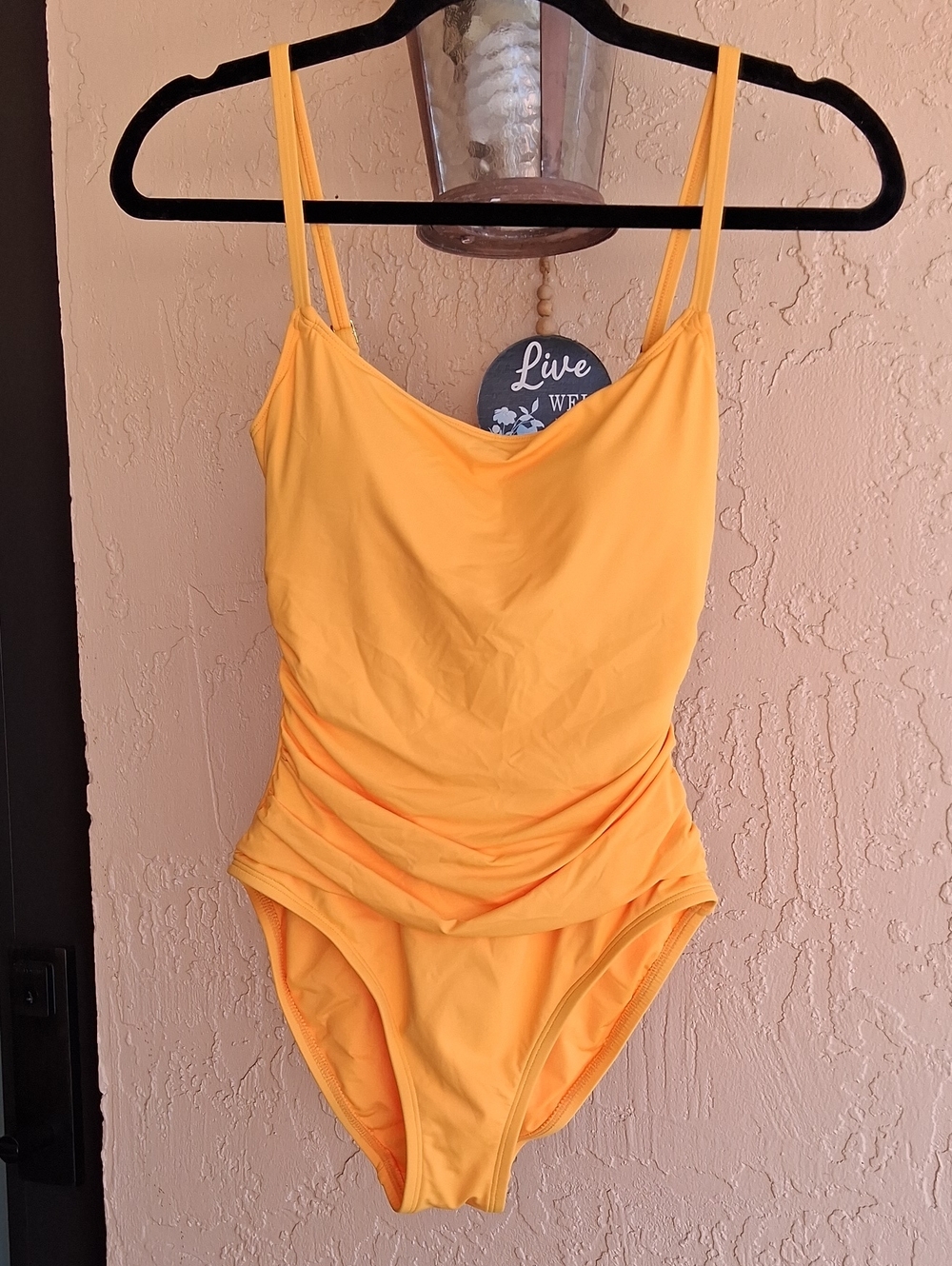 La Blanca Yellow Girls One-Piece Swimsuit with Ruched Front. Size 4. NWT.